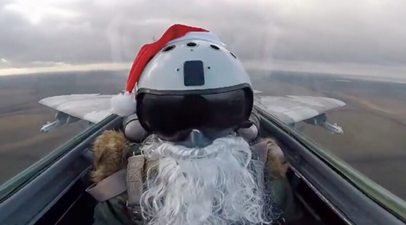 Ukrainian Fighter Pilot Dressed As Santa Fires Missiles At Russian Targets